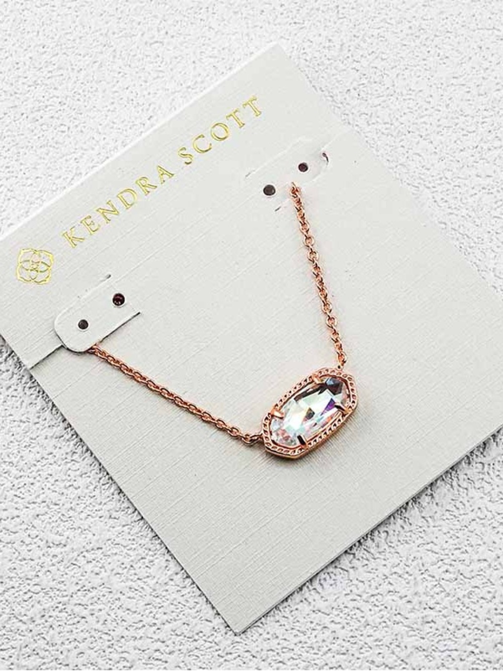 Kendra Scott Rose Gold Iridescent Oval Pendant Necklace